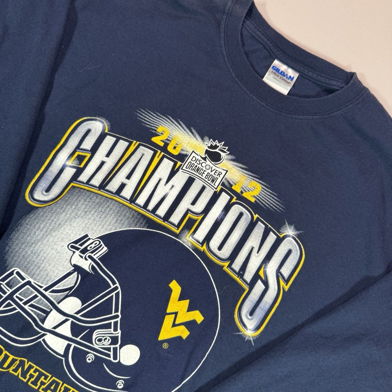 Ncaa 2012 Orange Bowl West Virginia Mountaineers Champs Long Sleeve Shirt L
